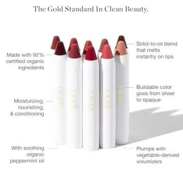 Ogee Tinted Sculpted Lip Oil - Lip Stain Made with 100% Organic Coconut Oil, Jojoba Oil, and Vitamin E - Best as Lip Balm, Lip Color or Lip Treatment - CAMELLIA
