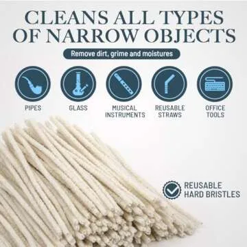 Lova Pipe Cleaners Bulk (200 Hard Bristle) Easily Cleans, Glass Pipe Cleaner for Cleaning, Arts and ...