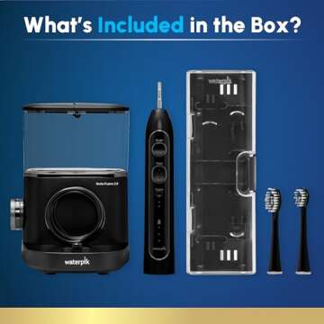 Waterpik Sonic-Fusion 2.0 Professional Flossing Electric Toothbrush with Water Flosser Combo In One, Black SF-04, Packaging May Vary