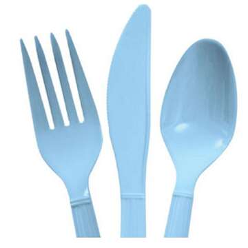 Heavy Duty Baby Blue & Light Pink Cutlery Sets for Parties