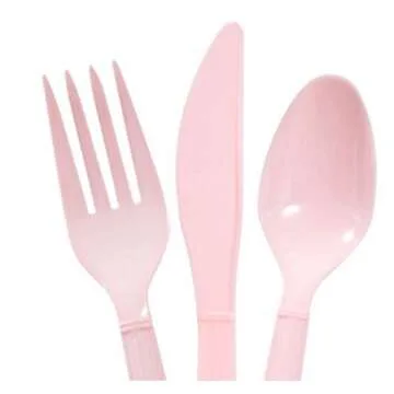 Heavy Duty Baby Blue & Light Pink Cutlery Sets for Parties