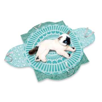 Sweet Goodbye Cocoon® - Eco-Friendly Pet Burial & Cremation Ceremony Kit (Premium Wool) - Casket for Dogs and Cats (Choose Size & Color) (Small, Aqua)