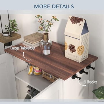 PawHut Dog Food Storage Cabinet with Hidden Bowls