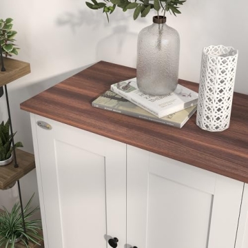 PawHut Dog Food Storage Cabinet with Hidden Bowls