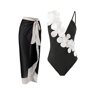 Stylish Women’s Black Swimsuit with Cover Up - Perfect for Summer