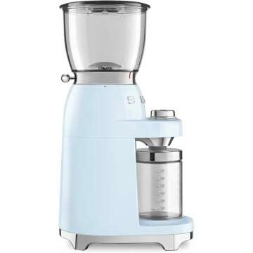 Smeg Retro Pastel Blue Coffee Grinder - Stylish Design