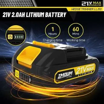 Hedge Trimmer Cordless(Battery & Charger Included), Electric Handheld Bush Shrub Trimmer, 20'' Edge Trimmer with 1/2'' Cutting Capacity & 3000RPM & BRUSHLESS, Compatible with Extension Pole, 4.4LBS