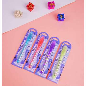 VOVRU Invisible Ink Pen 24Pcs Spy Pen with UV Light Magic Marker Kid Pens for Secret Message and Birthday Party,Writing Secret Message for Easter Day Halloween Christmas Party Bag Gift