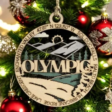 Olympic National Park 3" Handcrafted Wooden Ornament