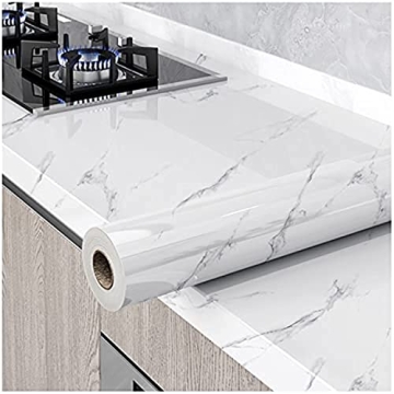 Glossy Marble Contact Paper - Durable & Waterproof Self Adhesive