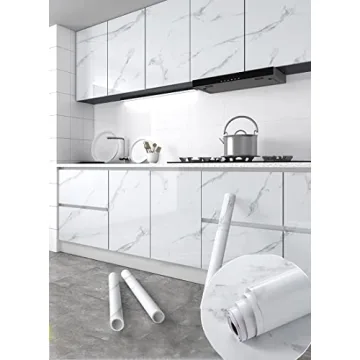 Glossy Marble Peel and Stick Wallpaper for Easy Home Decor