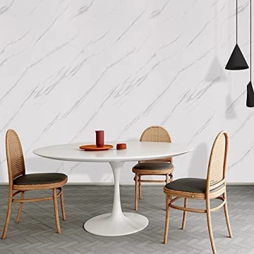 Glossy Marble Peel and Stick Wallpaper for Easy Home Decor