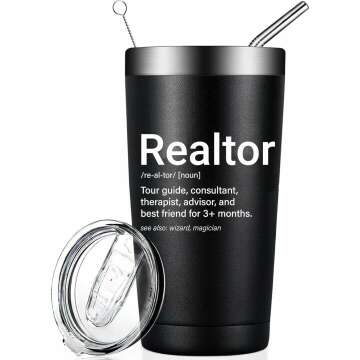 Realtor Tumbler with Lid & Straw 20 OZ Insulated