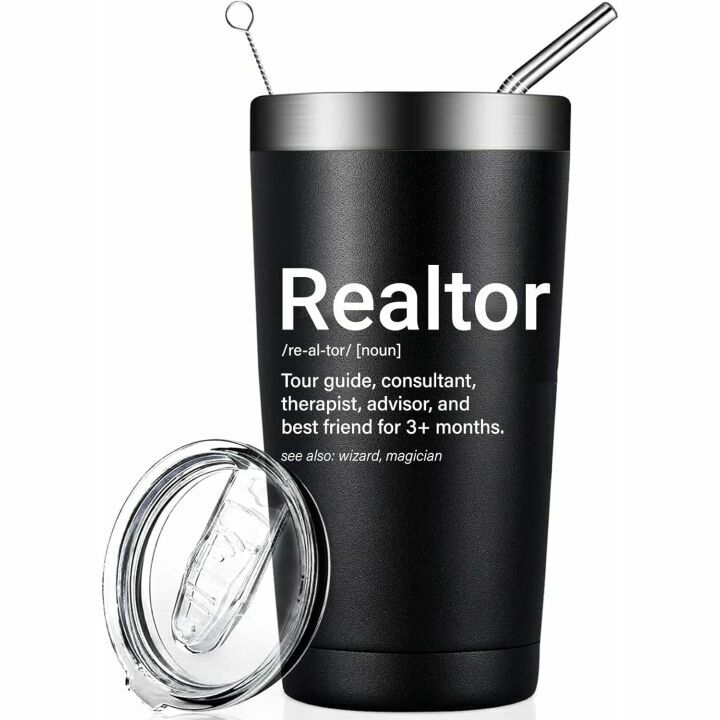 Realtor Tumbler with Lid & Straw 20 OZ Insulated