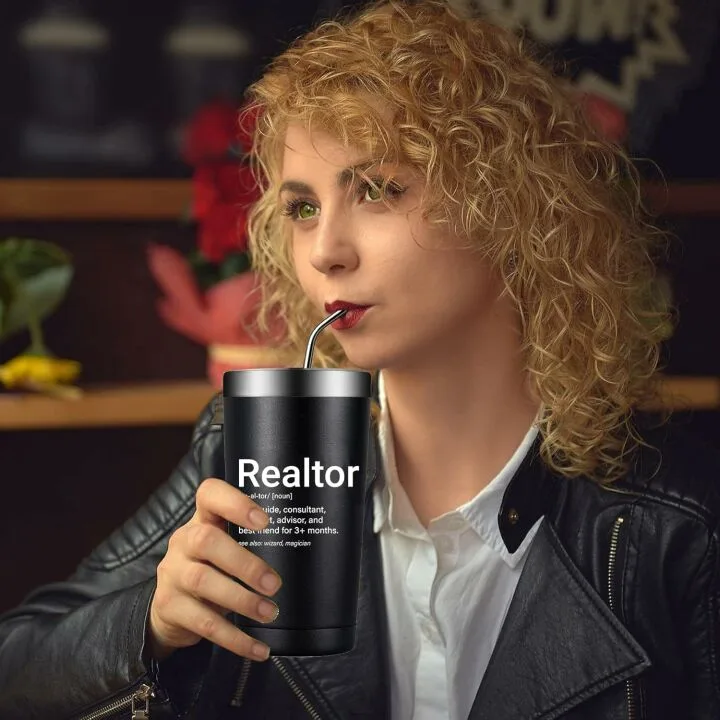 Realtor Tumbler with Lid & Straw 20 OZ Insulated