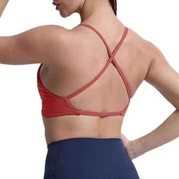Aoxjox Sienna Workout Sports Bra for Women - Low Impact Red