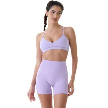 AUROLA Dream Collection Women Workout Shorts High Waist Gym Shorts, Scrunch Butt Seamless Athletic Shorts,Lilac Breeze,S