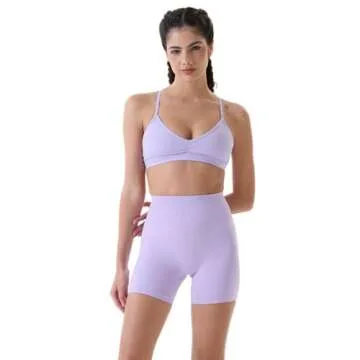 AUROLA Dream Collection Women Workout Shorts High Waist Gym Shorts, Scrunch Butt Seamless Athletic Shorts,Lilac Breeze,S