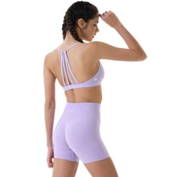 AUROLA Dream Collection Women Workout Shorts High Waist Gym Shorts, Scrunch Butt Seamless Athletic Shorts,Lilac Breeze,S