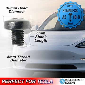 Stainless Steel License Plate Screws for Tesla Model 3