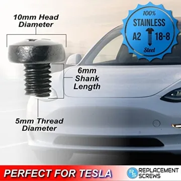 Stainless Steel License Plate Screws for Tesla Model 3
