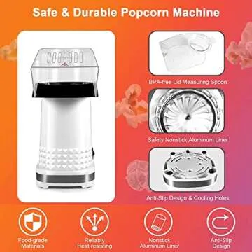 Fast 1200w Popcorn Machine for Healthy Movie Nights