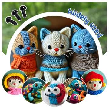 TOAOB 150pcs Safety Eyes for Amigurumis with Washers 6mm to 12mm Plastic Crochet Safety Eyes Black Craft Doll Eyes for Crocheting Stuffed Animals Bears Toys Doll Making