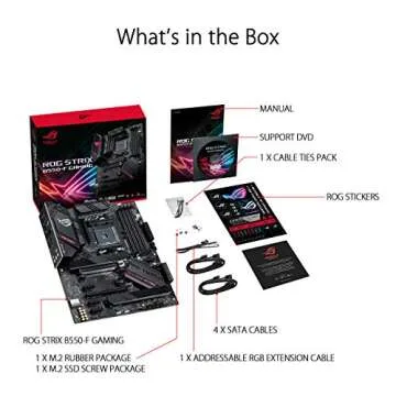 ASUS ROG Strix B550-F Gaming AMD AM4 Zen 3 Ryzen 5000 & 3rd Gen Ryzen ATX Motherboard (PCIe 4.0, 2.5Gb LAN, BIOS Flashback, HDMI 2.1, Addressable Gen 2 RGB Header and Aura Sync)