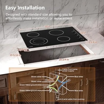 Gudsunal 30 Inch Electric Cooktop with 4 Burners