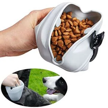 Kamehame Dog Treat Pouch, 2 Pack Silicone Dog Treat Bag Dog Training Treat Pouch with Magnetic Closure and Waist Clip, Portable Wet Treat Training Pouch for Pet Puppy