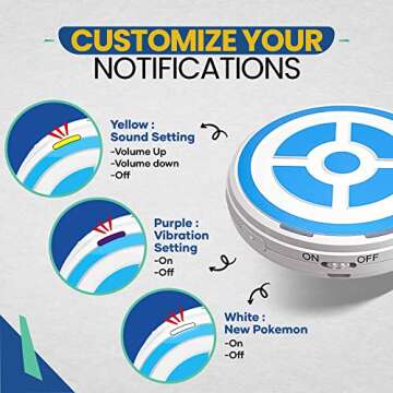 megacom DuoMon 1P/2P Auto Catcher Compatible for Pokemon Go Vibration can be Turned Off with Voice Notifications,Stable and 65ft Connection Rage (Black)