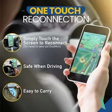 megacom DuoMon 1P/2P Auto Catcher Compatible for Pokemon Go Vibration can be Turned Off with Voice Notifications,Stable and 65ft Connection Rage (Black)