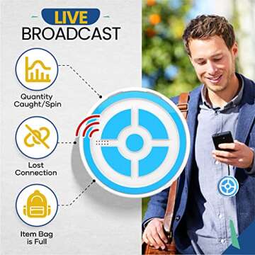 megacom DuoMon 1P/2P Auto Catcher Compatible for Pokemon Go Vibration can be Turned Off with Voice Notifications,Stable and 65ft Connection Rage (Black)