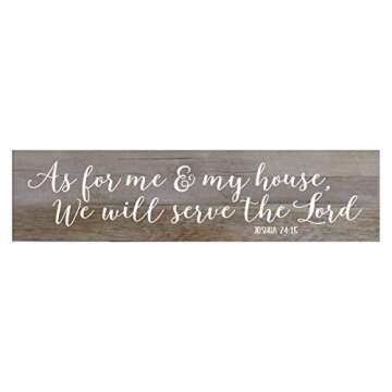 LifeSong Milestones As for Me and My House Barnwood Sign - Wall Art for Home, Family, and Faith