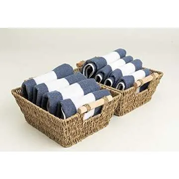 Handmade Wicker Baskets for Organizing, 2-Pack Durable Storage