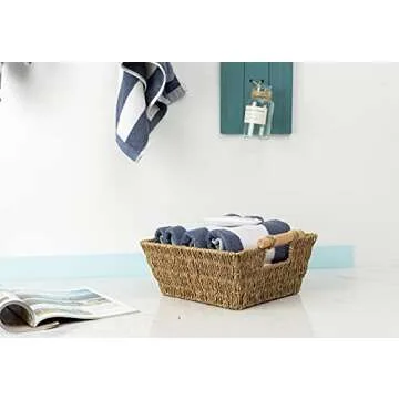 Handmade Wicker Baskets for Organizing, 2-Pack Durable Storage