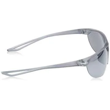 Nike Golf Cross Trainer Sunglasses, Matte Crystal Wolf Grey/White Frame, Grey with Silver Flash Lens