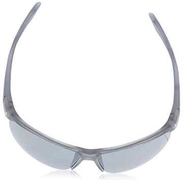 Nike Golf Cross Trainer Sunglasses, Matte Crystal Wolf Grey/White Frame, Grey with Silver Flash Lens