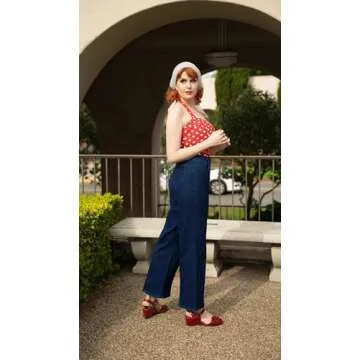 Belle Poque High Rise Navy Jeans for Women Casual Loose Straight Leg Dressy High Stretch Waist Denim Pants with Pockets Small