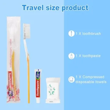 Skourvut Disposable Travel Toothbrush and Toothpaste Set