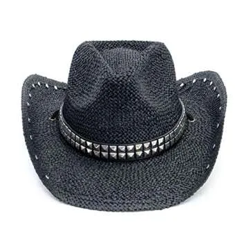 Old Stone Straw Cowboy Cowgirl Hat for Men/Women Unisex Summer Winter Wide Brim Sun Hat Dallas Weste...