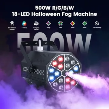 Fog Machine with RGBW Lights for Parties and Events