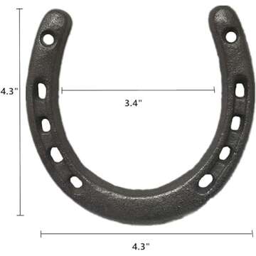 Cast Iron Horseshoe Wall Decor - Sturdy Cast Iron for Indoor or Outdoor