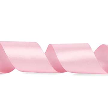 Solid Color Double Faced Pink Satin Ribbon 7/8" X 25 Yards, Ribbons Perfect for Crafts, Wedding Decor, Bow Making, Sewing, Gift Package Wrapping and More