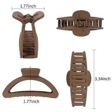 Canitor Hair Clips Set - Neutral Matte Claw Clips for Thin, Medium, and Thick Hair - Cute Semicircle Designs for Women