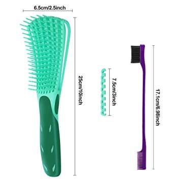 Versatile 3 Pieces Detangling Brush Set for Curly Hair