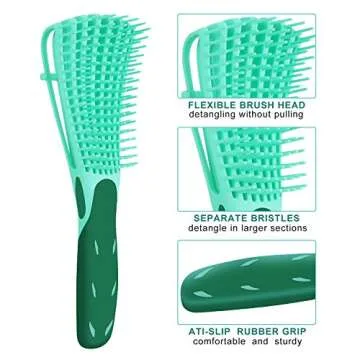 3 Piece Detangling Brush Set for Curly & Kinky Hair
