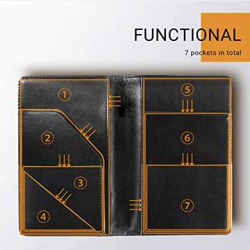 Mymazn Black Server Books for Waitstaff | Stylish Organizer