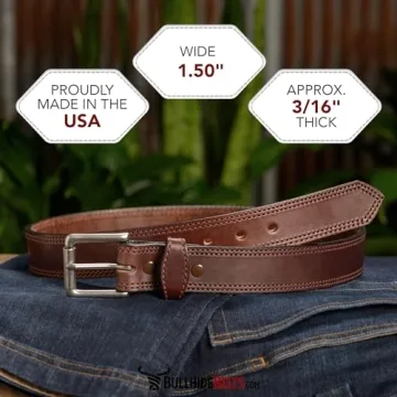 Men's Brown Leather Work & Casual Belt - 38" Size