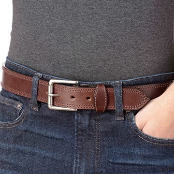 Men's Brown Leather Work & Casual Belt - 38" Size